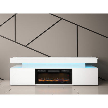 Έπιπλο Τηλεόρασης Glossa 2D 190 Plus Λευκό Γυαλιστερό 190x41x59