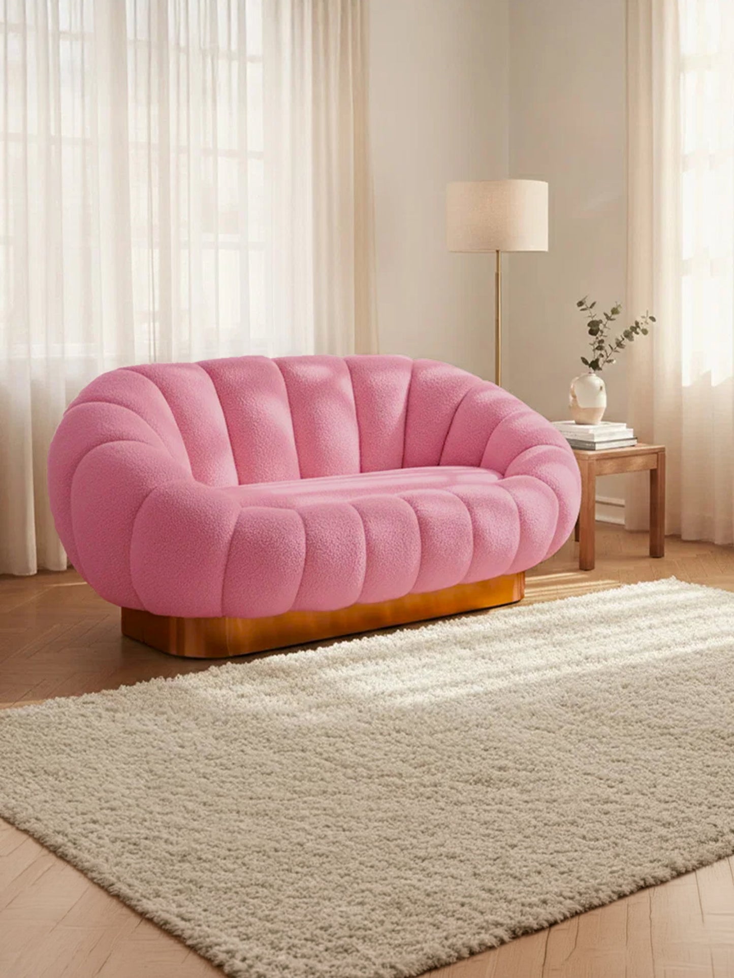 Καναπές Shannox Ροζ 160x95x70