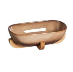 Πυρίμαχη Mπεζ/Καφέ Οβάλ Σαλατιέρα με Βάση 28εκ