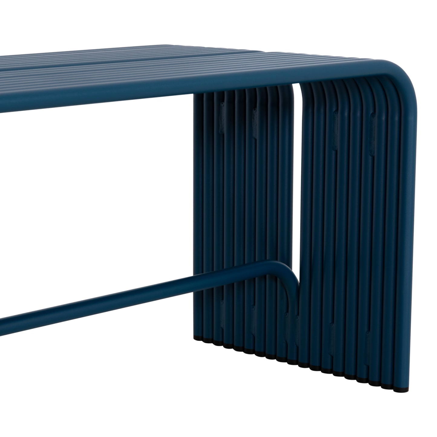 2-SEATER INTREPID BENCH ALUMINUM IN BLUE 109.5x37x42