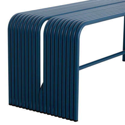 2-SEATER INTREPID BENCH ALUMINUM IN BLUE 109.5x37x42