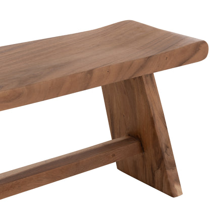 OUTDOOR BENCH 2-SEATER KONNY SUAR WOOD IN NATURAL 121x30.5x45