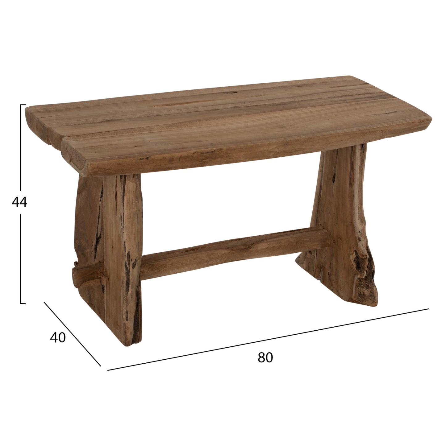 ΠΑΓΚΑΚΙ YEDI ΑΠΟ ΜΑΣΙΦ ΞΥΛΟ TEAK ΦΥΣΙΚΟ 80x40x44