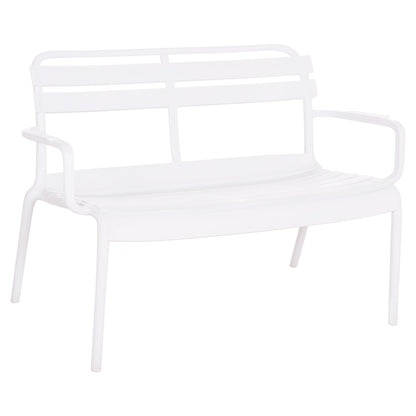 POLYPROPYLENE BENCH 2-SEATER KORVER WHITE 113x65x76