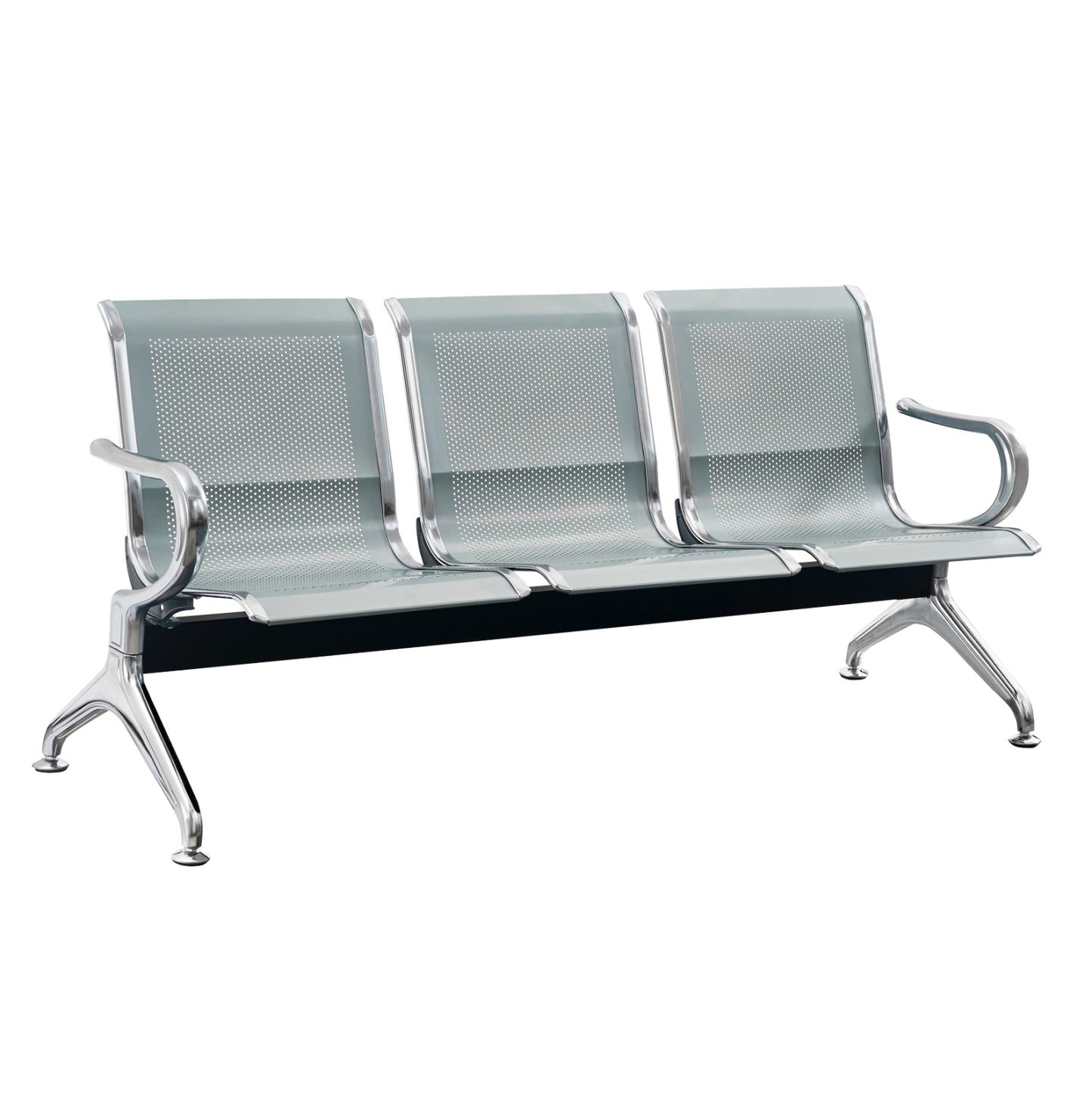 AIRPORT WAITING SEAT 3-SEATER AVIATOR METAL MESH GREY 172x55x76