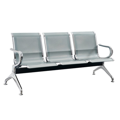 AIRPORT WAITING SEAT 3-SEATER AVIATOR METAL MESH GREY 172x55x76