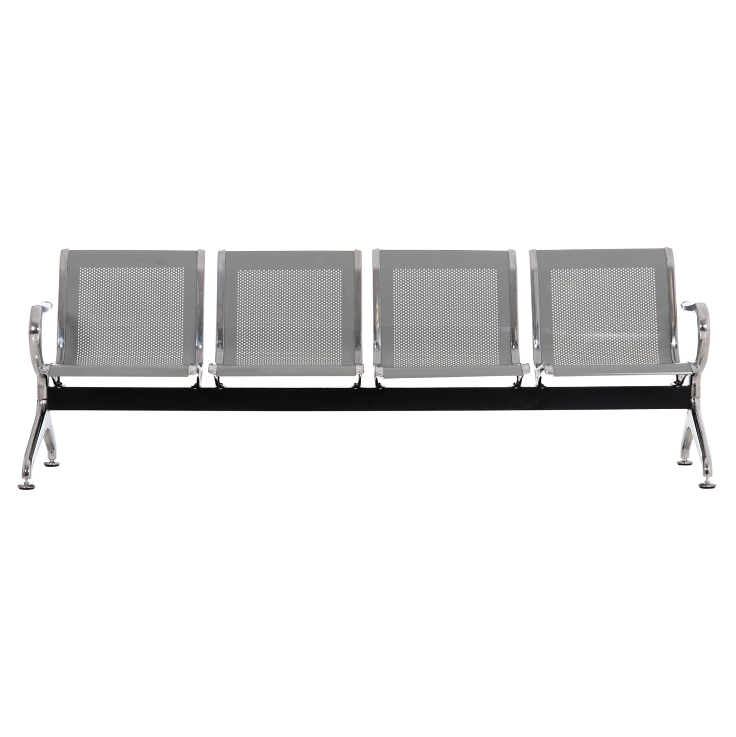 WAITING CHAIR T. AIRPORT 4-SEATER AVIATOR METAL MESH GREY 223x55x76
