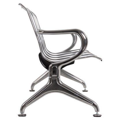 WAITING CHAIR T. AIRPORT 4-SEATER AVIATOR METAL MESH GREY 223x55x76