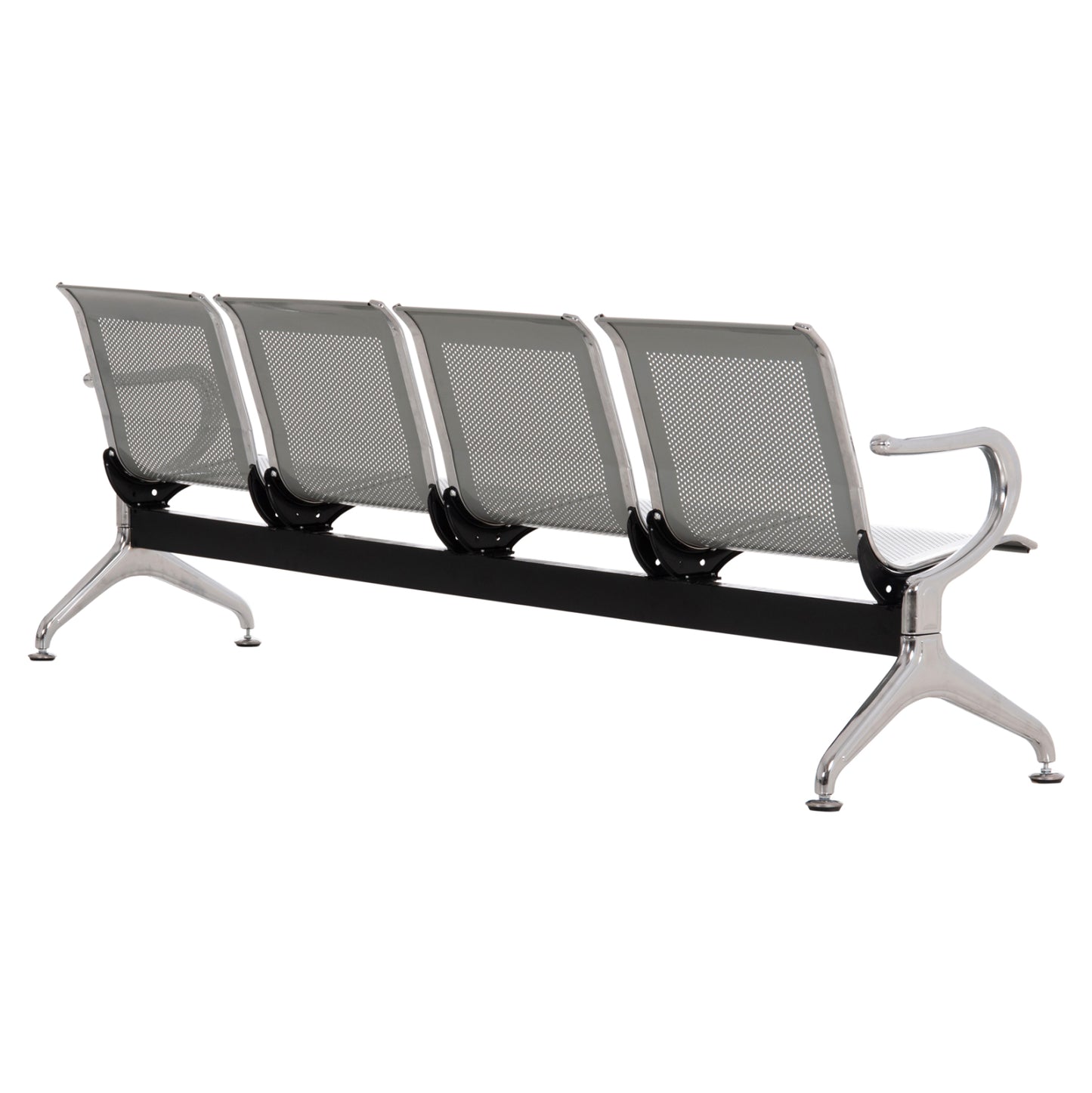 WAITING CHAIR T. AIRPORT 4-SEATER AVIATOR METAL MESH GREY 223x55x76