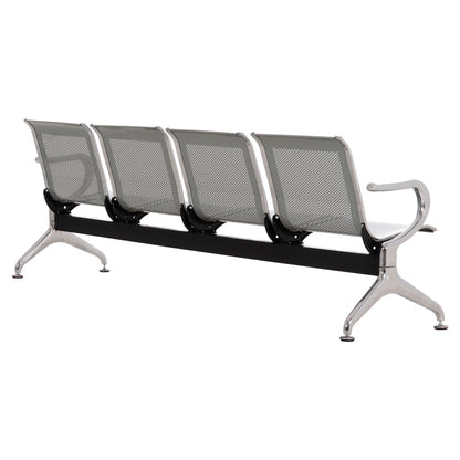 WAITING CHAIR T. AIRPORT 4-SEATER AVIATOR METAL MESH GREY 223x55x76