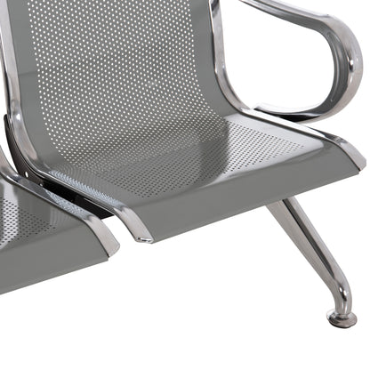 WAITING CHAIR T. AIRPORT 4-SEATER AVIATOR METAL MESH GREY 223x55x76