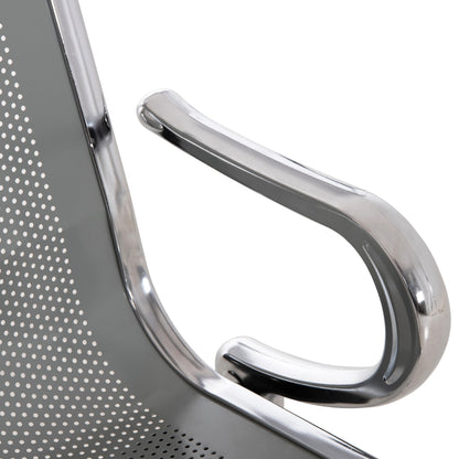 WAITING CHAIR T. AIRPORT 4-SEATER AVIATOR METAL MESH GREY 223x55x76