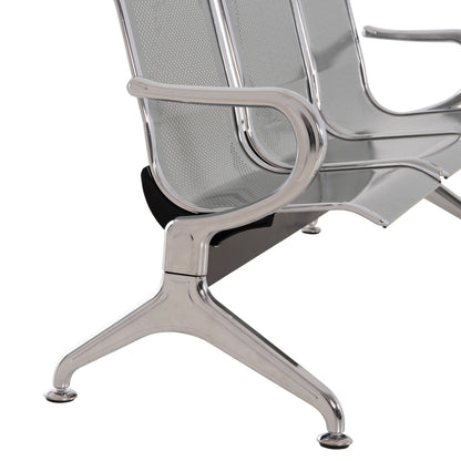 WAITING CHAIR T. AIRPORT 4-SEATER AVIATOR METAL MESH GREY 223x55x76