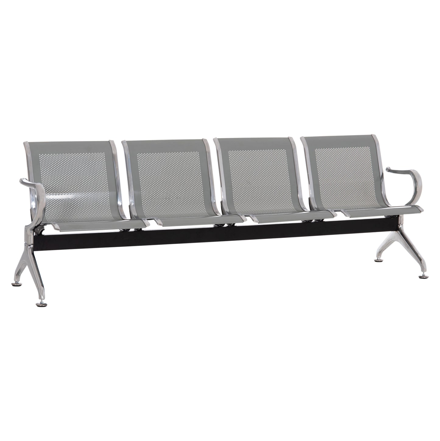WAITING CHAIR T. AIRPORT 4-SEATER AVIATOR METAL MESH GREY 223x55x76