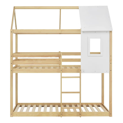 ΠΑΙΔΙΚΗ ΚΟΥΚΕΤΑ ΣΠΙΤΑΚΙ τ.MONTESSORI HOOD ΞΥΛΟ ΠΕΥΚΟΥ ΣΕ ΦΥΣΙΚΟ ΣΤΡΩΜΑΤΑ 190x90εκ