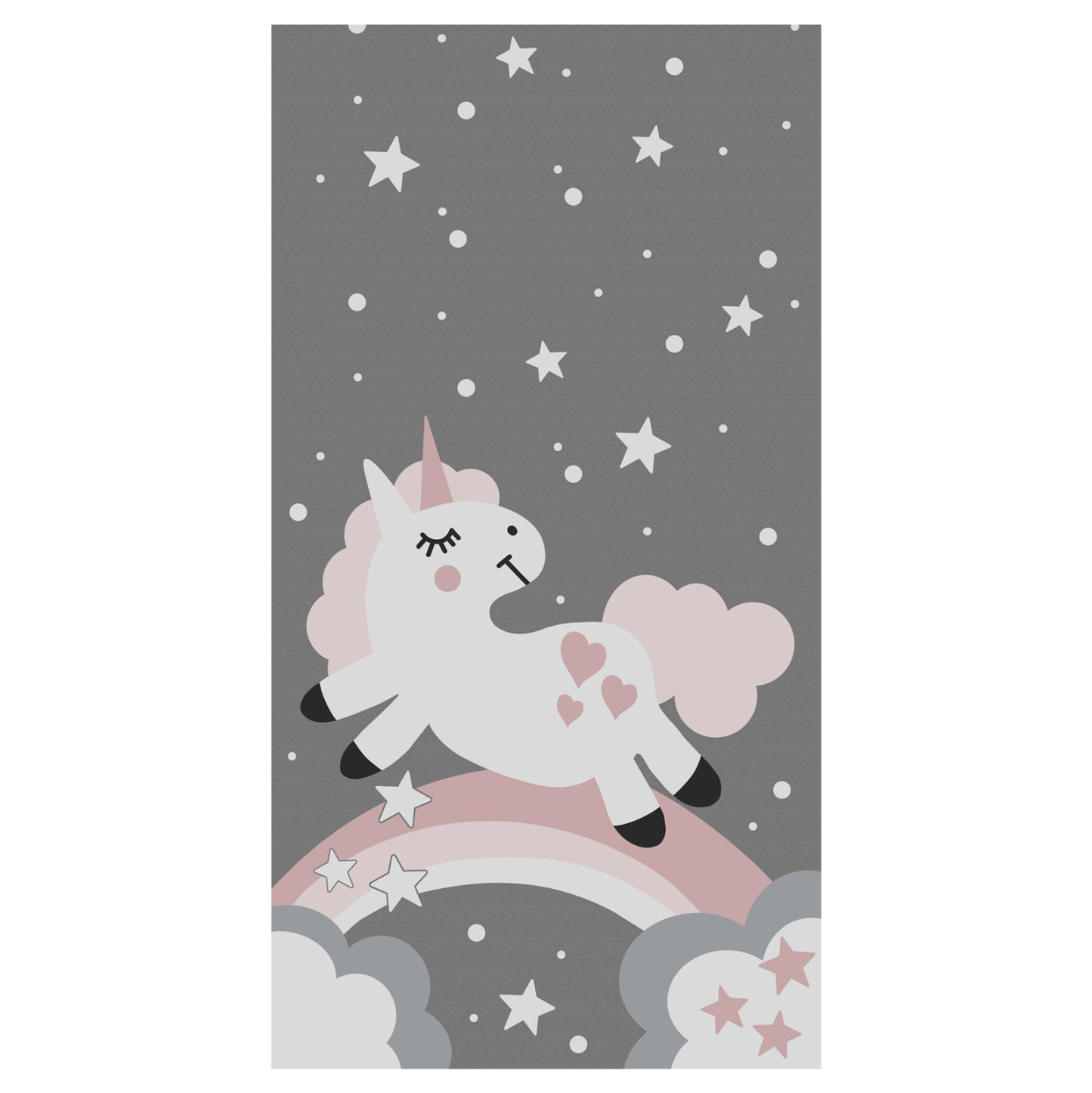 ΠΑΙΔΙΚΟ ΧΑΛΙ ΜΕ ΚΡΟΣΙΑ KIDDER UNICORN ΓΚΡΙ 80x150εκ