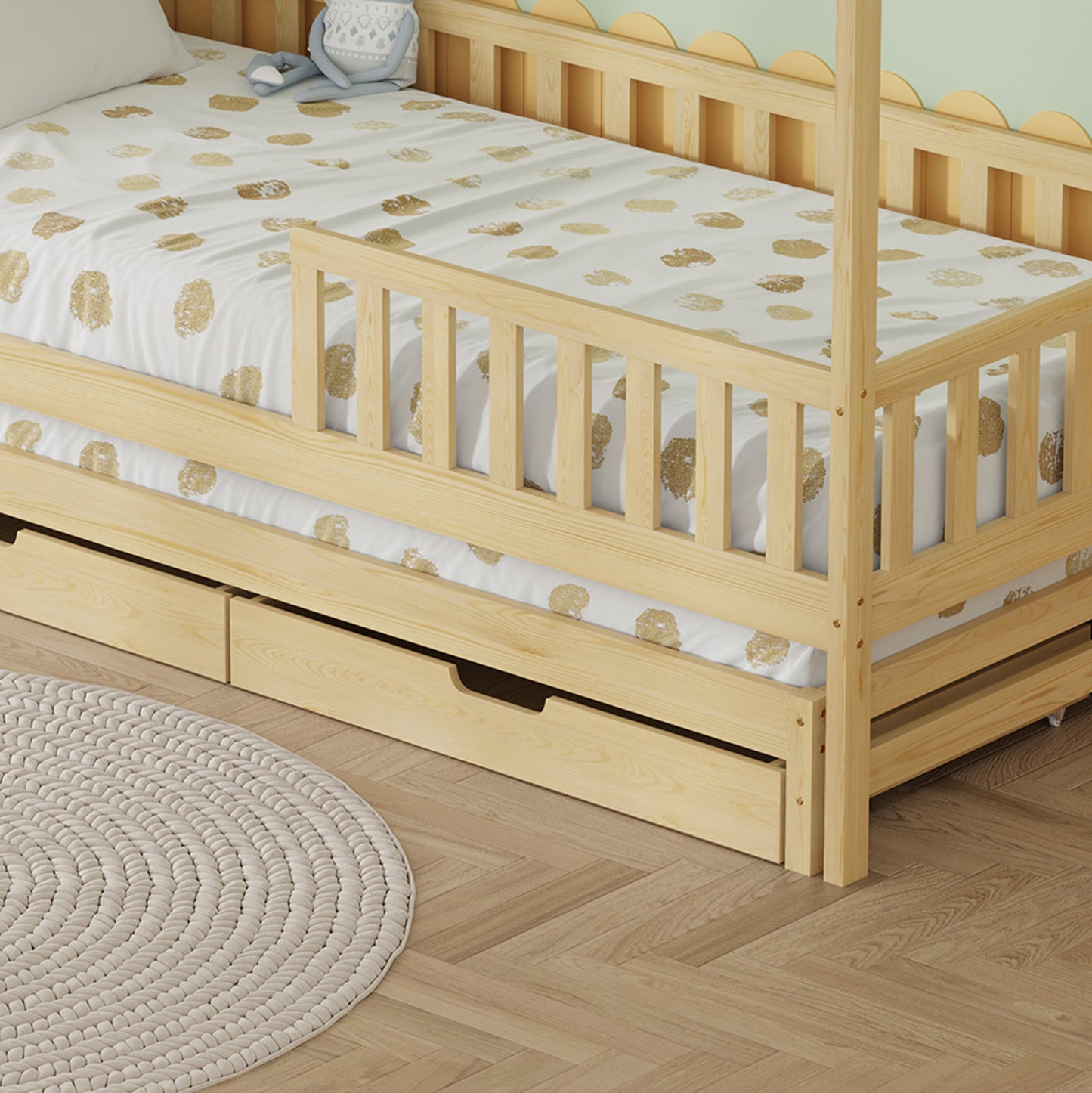 ΠΑΙΔΙΚΟ ΚΡΕΒΑΤΙ 3 ΣΕ 1 PHYLLIS ΞΥΛΟ ΠΕΥΚΟΥ ΦΥΣΙΚΟ 206x97x166