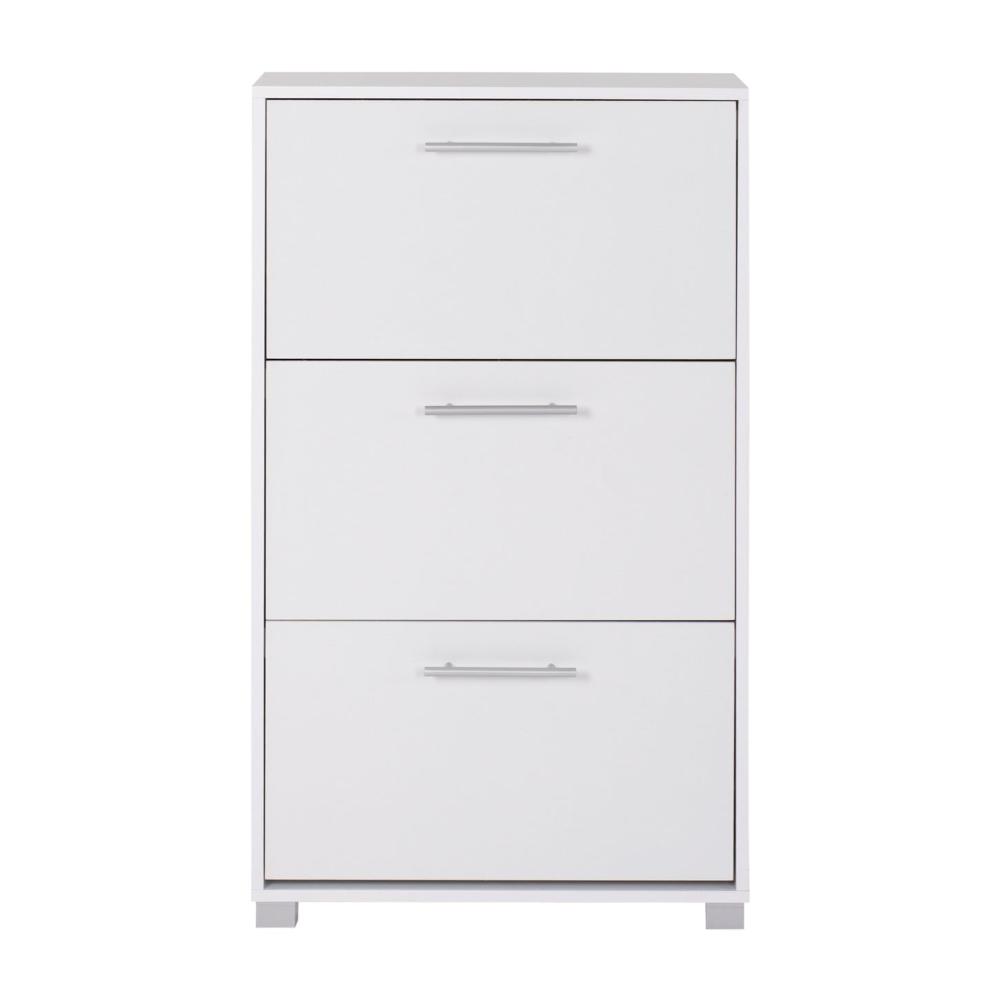 DAVINA SHOE CABINET MELAMINE 3-TIER WHITE 62x24x110