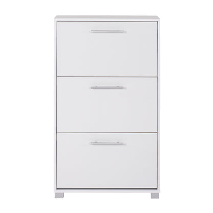 DAVINA SHOE CABINET MELAMINE 3-TIER WHITE 62x24x110