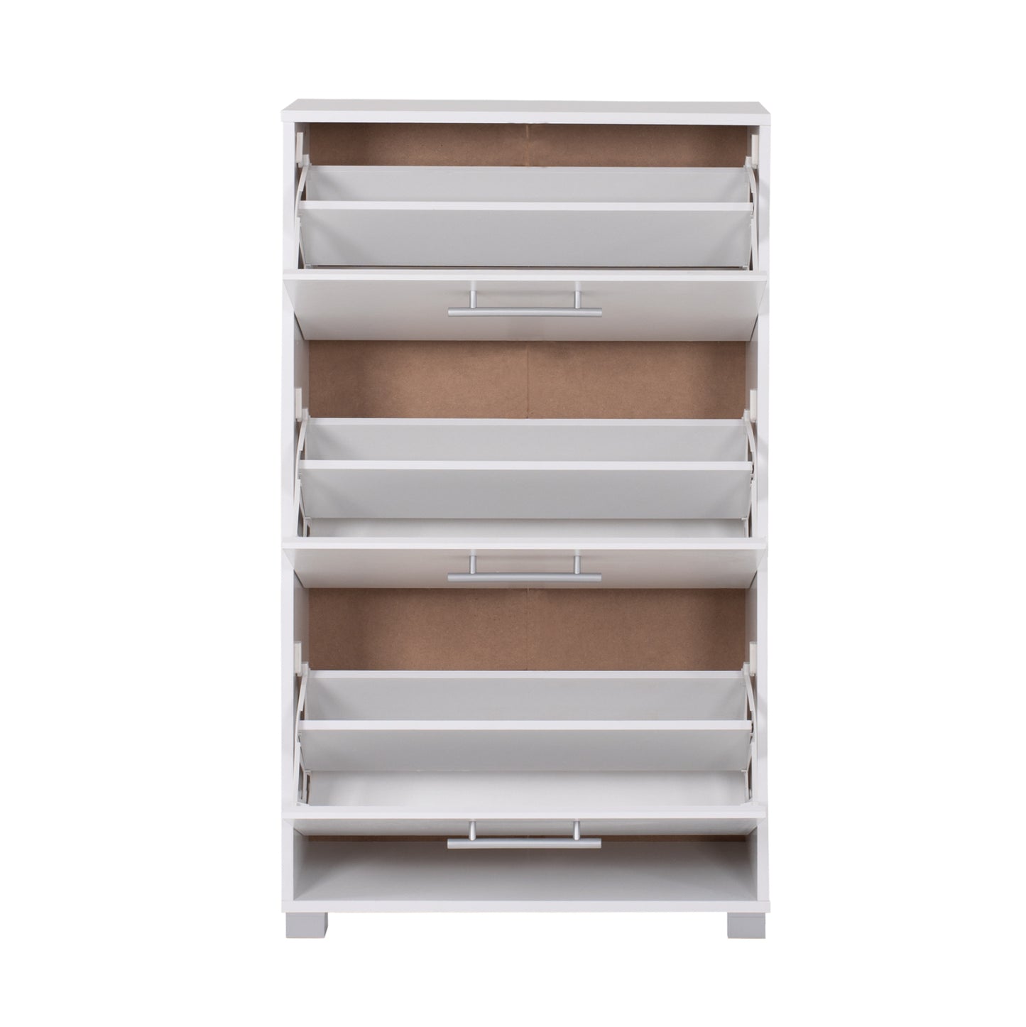 DAVINA SHOE CABINET MELAMINE 3-TIER WHITE 62x24x110