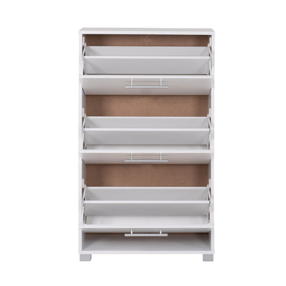 DAVINA SHOE CABINET MELAMINE 3-TIER WHITE 62x24x110