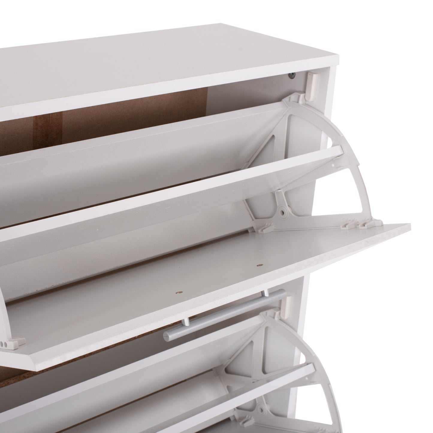 DAVINA SHOE CABINET MELAMINE 3-TIER WHITE 62x24x110