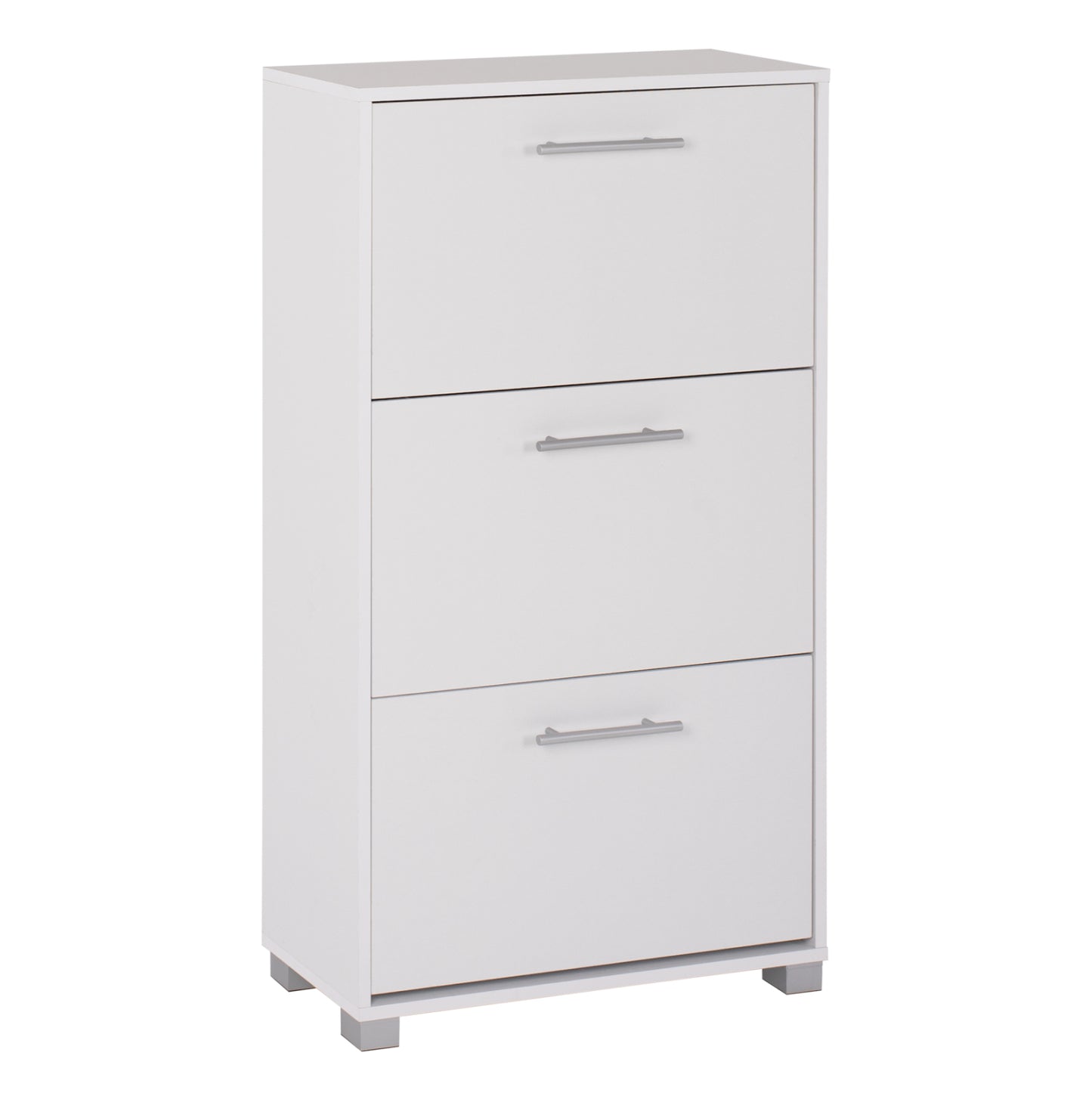 DAVINA SHOE CABINET MELAMINE 3-TIER WHITE 62x24x110
