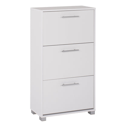DAVINA SHOE CABINET MELAMINE 3-TIER WHITE 62x24x110