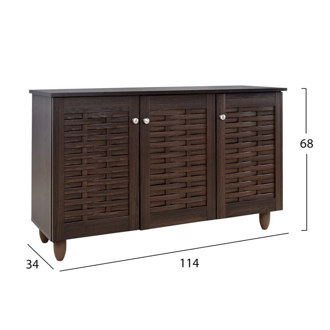 SHOE CABINET-CUPBOARD 3 DOORS IGGY WENGE 114x34x68