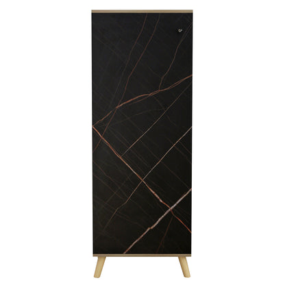 SHOE CABINET-CUPBOARD ALVARO MELAMINE SONAMA BLACK MARBLE 50x38x135
