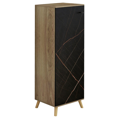 SHOE CABINET-CUPBOARD ALVARO MELAMINE SONAMA BLACK MARBLE 50x38x135