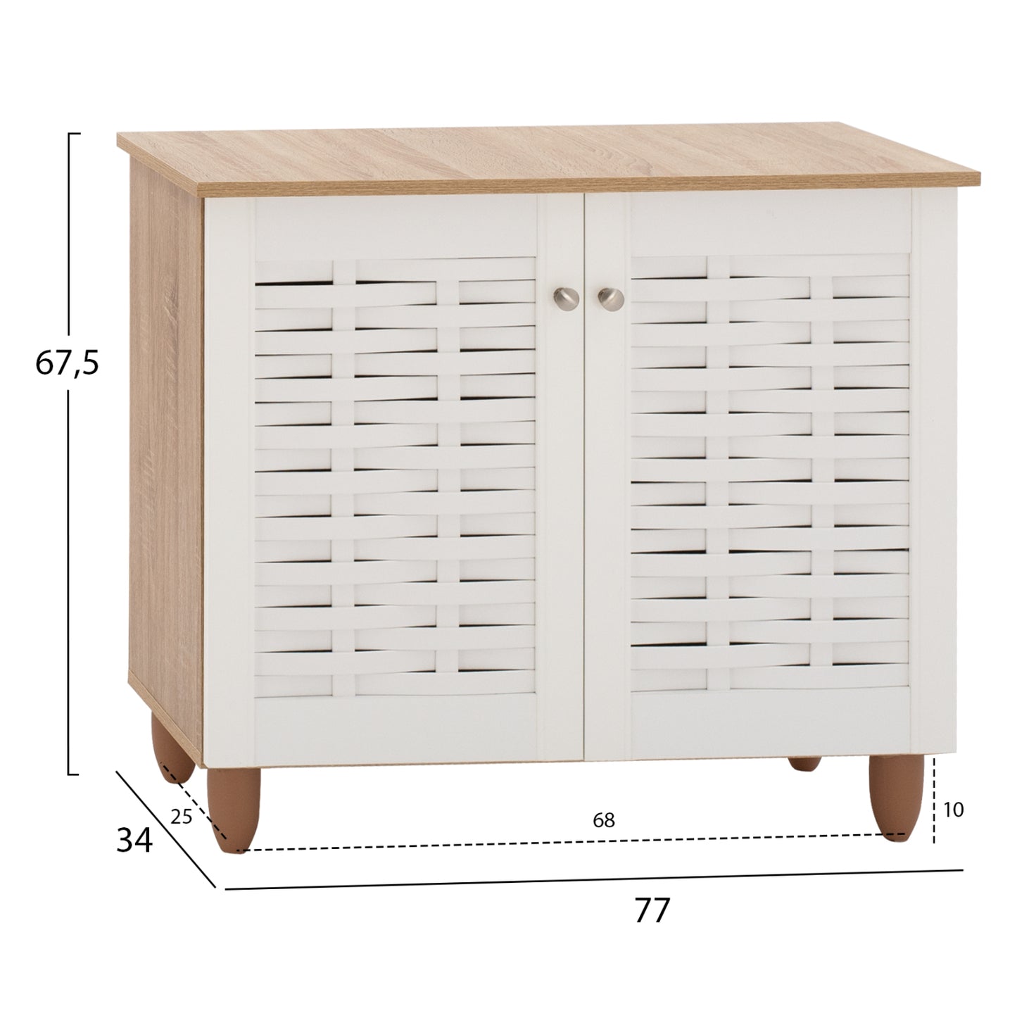 ΠΑΠΟΥΤΣΟΘΗΚΗ-ΝΤΟΥΛΑΠΙ ΞΥΛΙΝΗ SONAMΑ ΛΕΥΚΗ 77x34x67,5