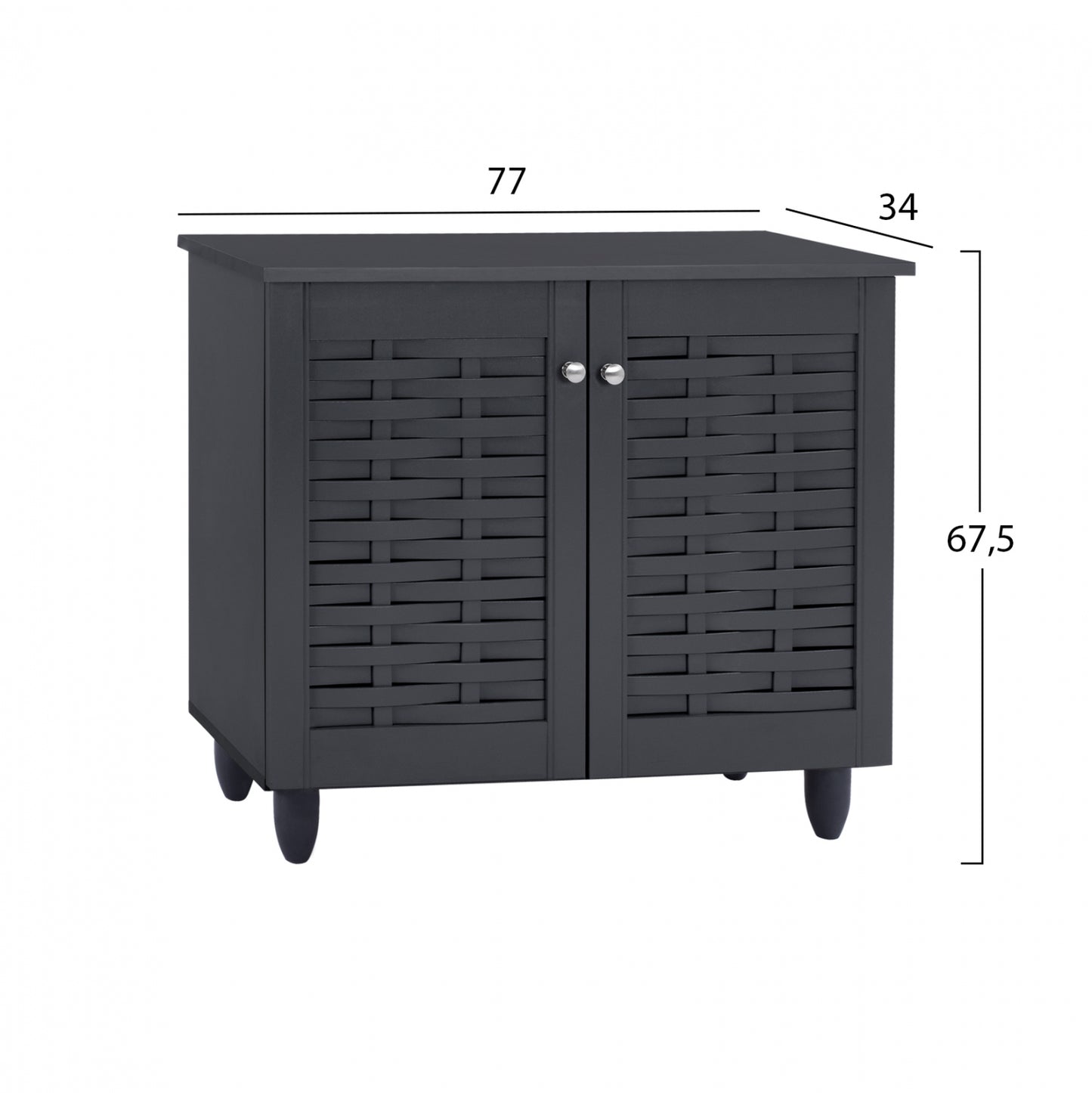 ΠΑΠΟΥΤΣΟΘΗΚΗ-ΝΤΟΥΛΑΠΙ ΞΥΛΙΝΗ CASSIOPE ΓΚΡΙ 77x34x67.5