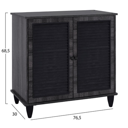 ΠΑΠΟΥΤΣΟΘΗΚΗ ΞΥΛΙΝΗ MCKENNA ΣΕ ΑΝΘΡΑΚΙ ΧΡΩΜΑ 76,5x30x68,5
