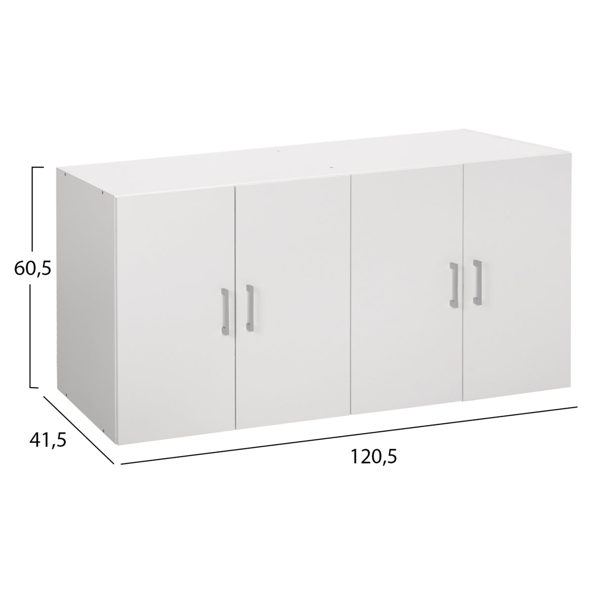FERNANDA 4-DOOR WARDROBE TOP UNIT IN WHITE 120.5x41.5x60.5