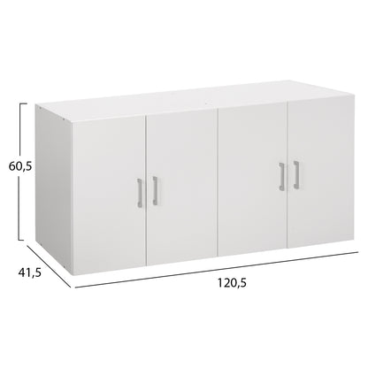 FERNANDA 4-DOOR WARDROBE TOP UNIT IN WHITE 120.5x41.5x60.5