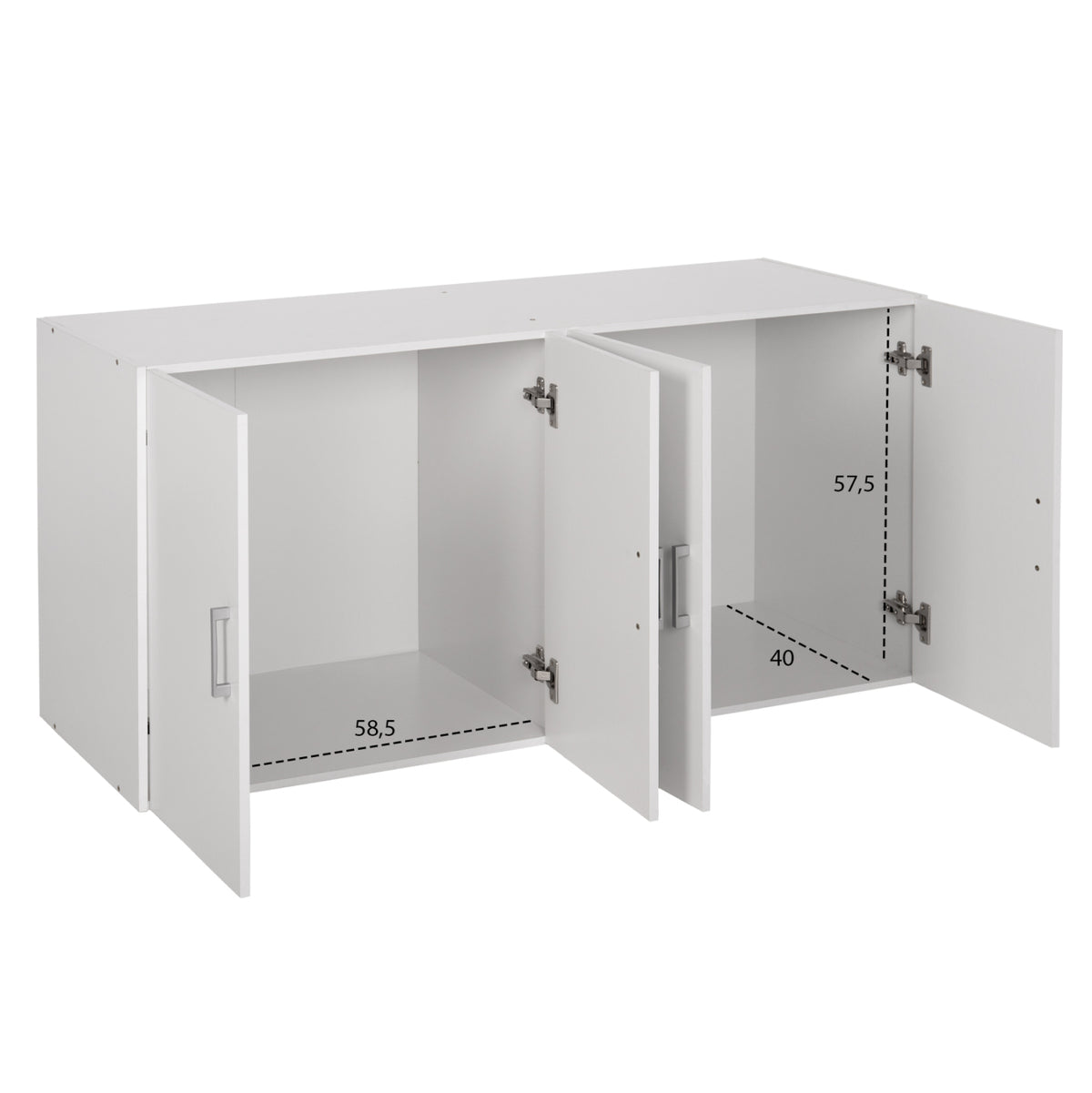 FERNANDA 4-DOOR WARDROBE TOP UNIT IN WHITE 120.5x41.5x60.5