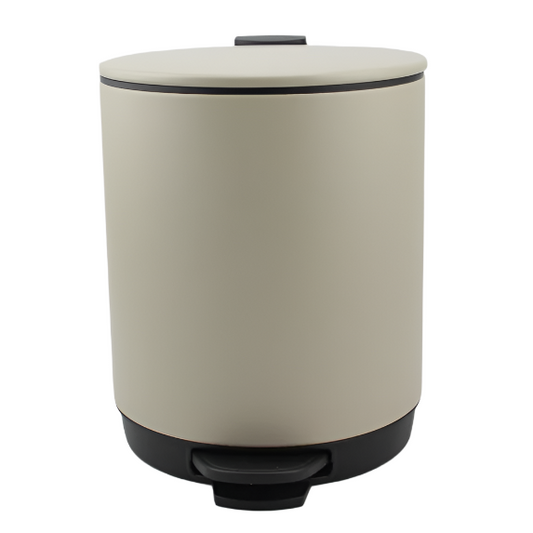 Κάδος Απορριμμάτων Ανοξείδωτος 5lt με Πεντάλ και Εσωτερικό Κάδο Μπεζ 25x25x20