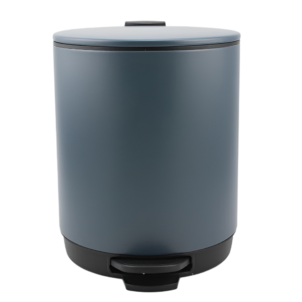 Κάδος Απορριμμάτων Ανοξείδωτος 5lt με Πεντάλ και Εσωτερικό Κάδο Μπλε 25x25x20