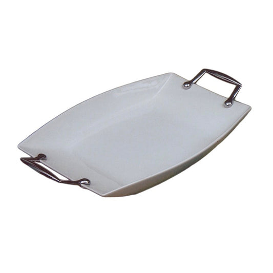 Πιατέλα Ορθογώνια Λευκή Πορσελάνη 37x25εκ