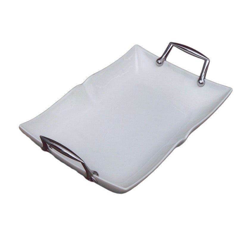 Πιατέλα Ορθογώνια Λευκή Πορσελάνη 36x25εκ