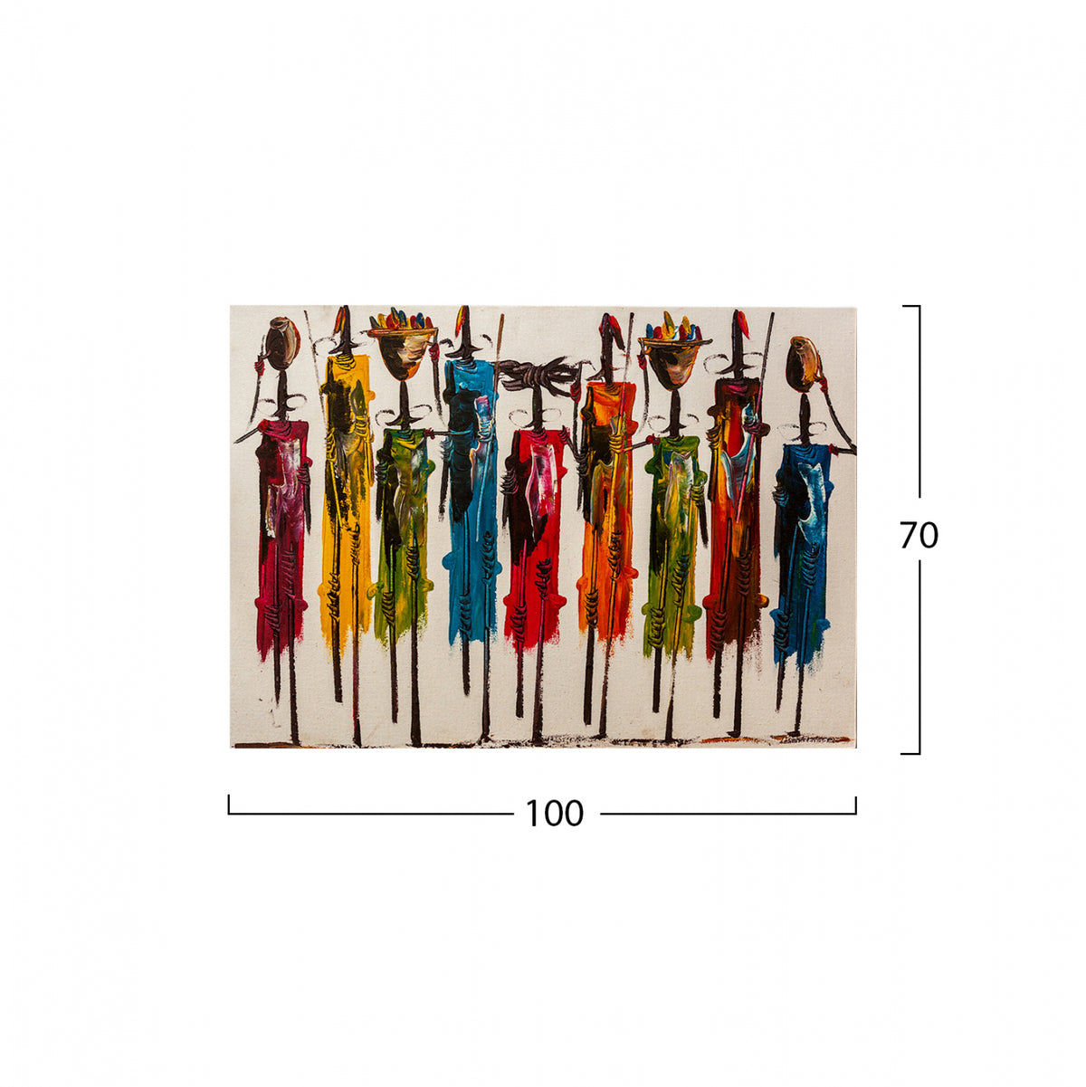 ΠΙΝΑΚΑΣ ΚΑΜΒΑΣ COLORFUL AFRICAN ART 100x3x70