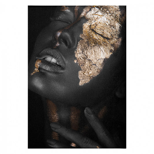 ΠΙΝΑΚΑΣ ΚΑΜΒΑΣ DARK SKINNED GIRL WITH GOLD MAKEUP 50x3x70
