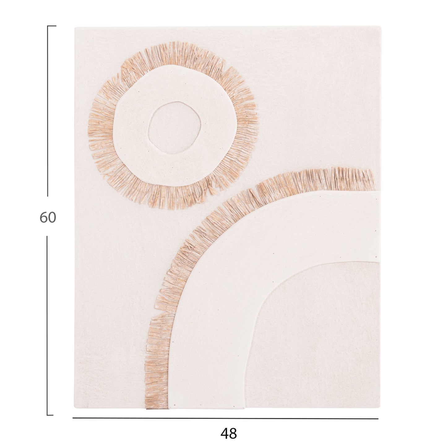 SANTORINI RECTANGULAR PICTURE MDF OFF-WHITE COLOR BEIGE DECORATION 48x4.5x60