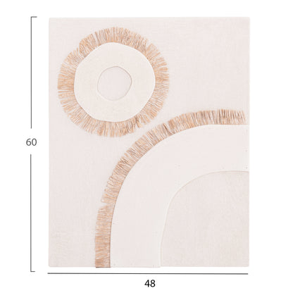 SANTORINI RECTANGULAR PICTURE MDF OFF-WHITE COLOR BEIGE DECORATION 48x4.5x60