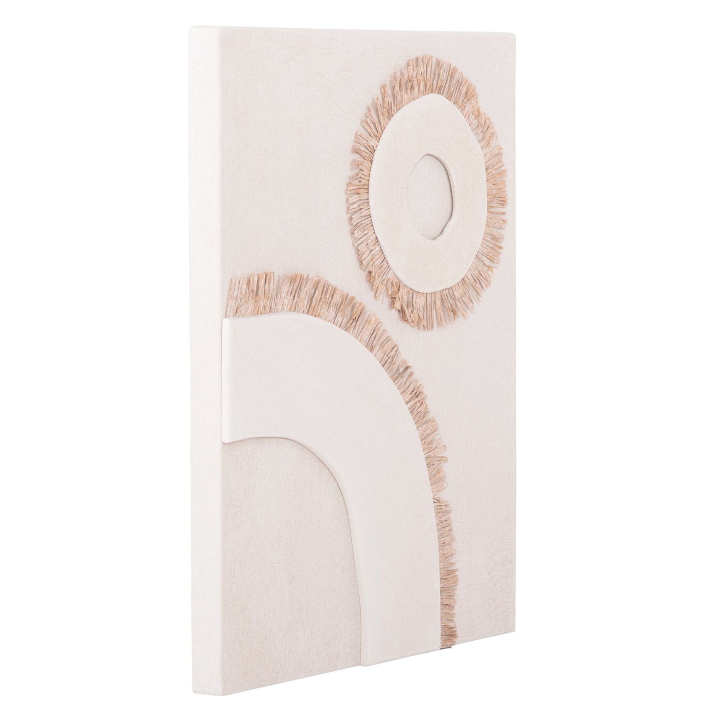 SANTORINI RECTANGULAR PICTURE MDF OFF-WHITE COLOR BEIGE DECORATION 48x4.5x60