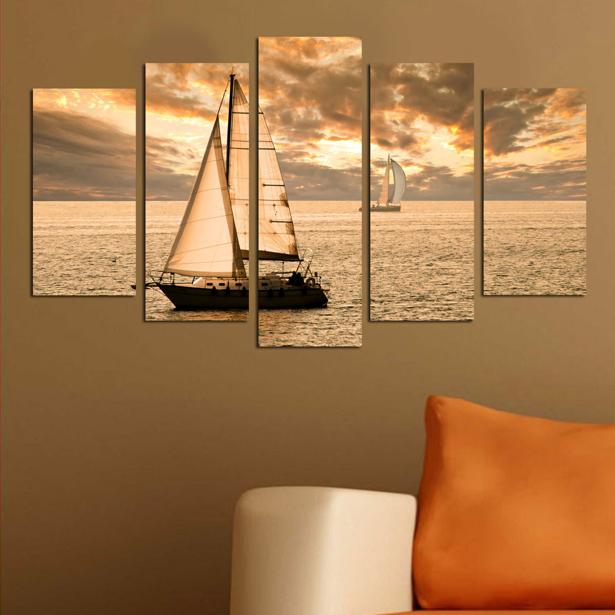 FIVE-PANEL MDF TABLE SUNSET SAILING 100x0.3x60