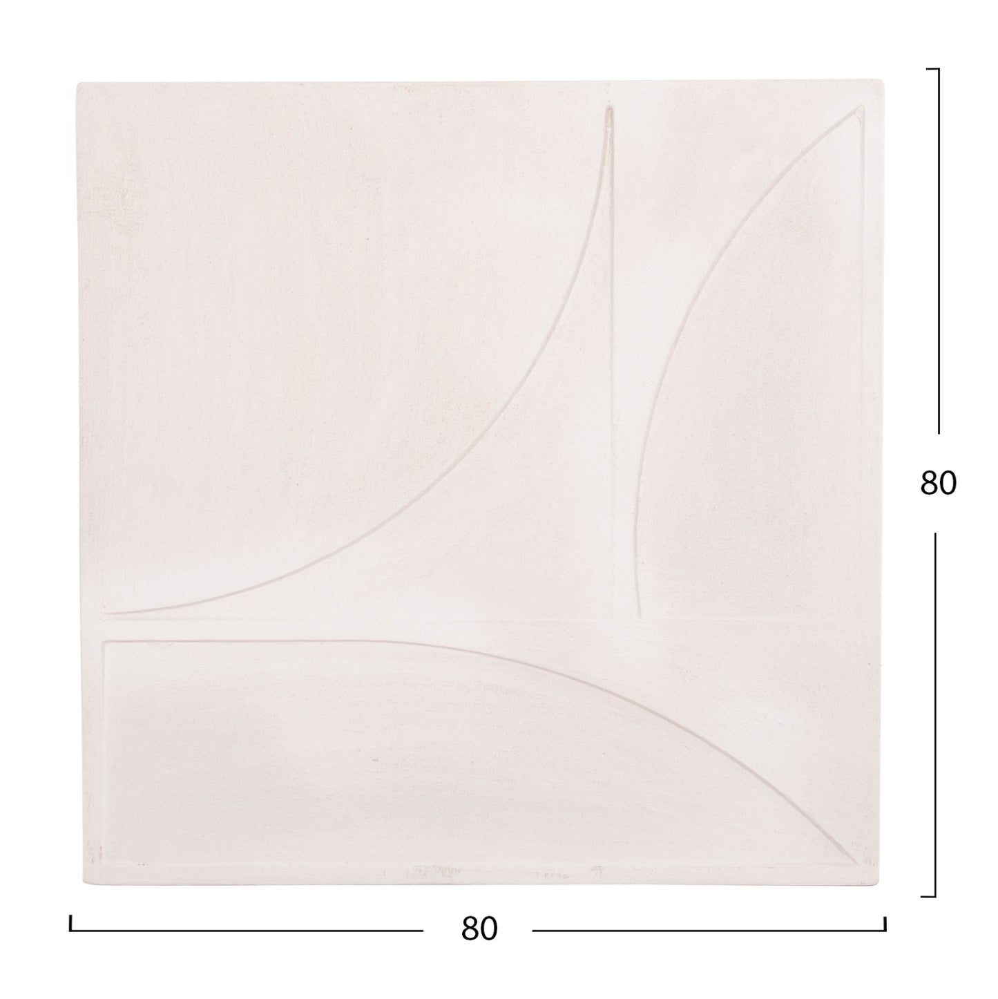 SANTORINI Square MDF Picture in Off-White Color 80x4x80