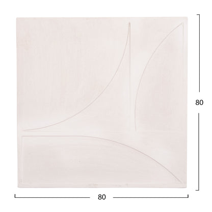 SANTORINI Square MDF Picture in Off-White Color 80x4x80