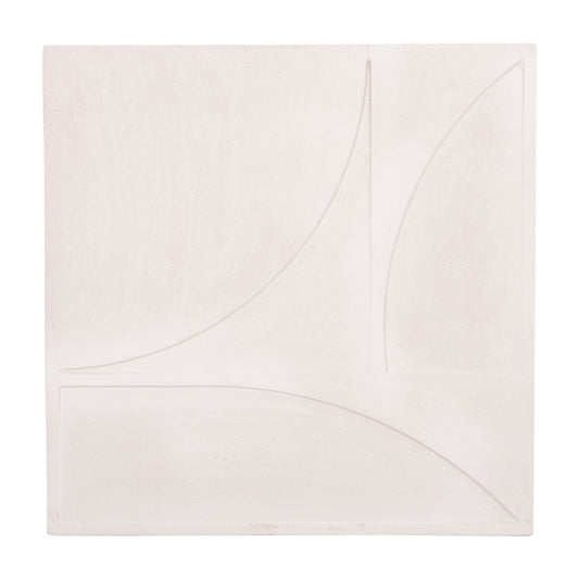 SANTORINI Square MDF Picture in Off-White Color 80x4x80